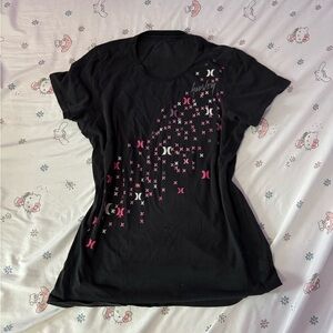 Women's Black and Pink Hurley shirt